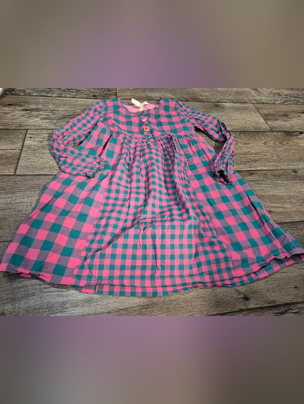 Matilda Jane Plaid To See You Dress Moments With You Pink & Green (Size 6)